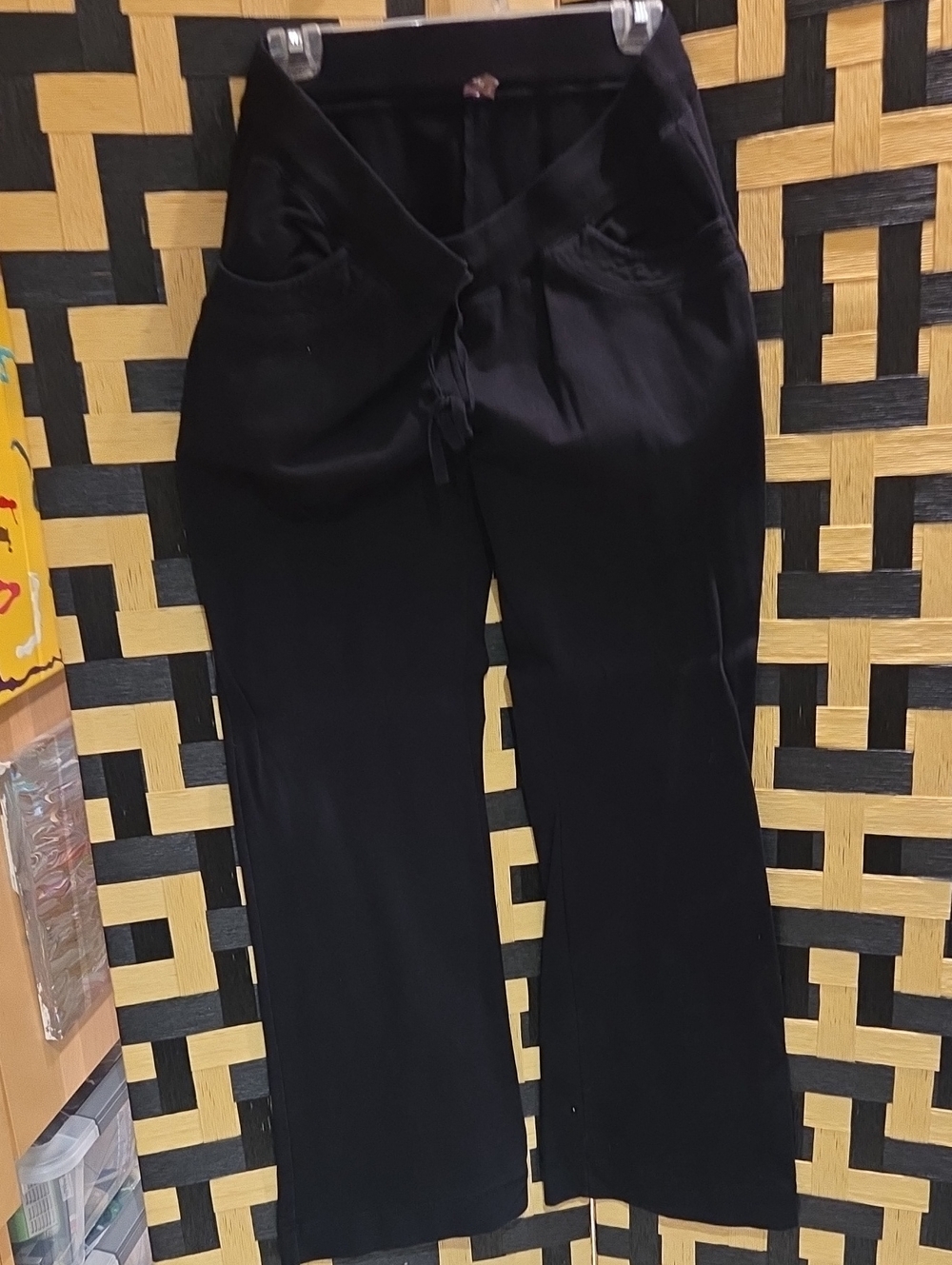 Thyme Maternity Black Wide-Leg Drawstring Waist Pregnancy Pants